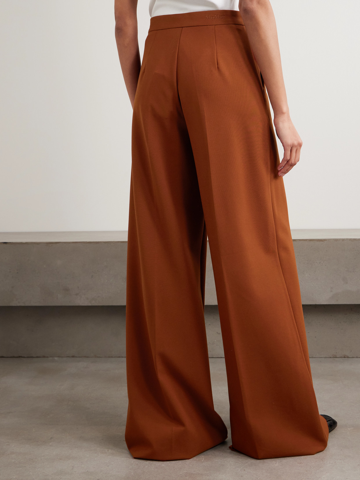 Max Mara Taverna Jersey Wide-leg Pants In Red