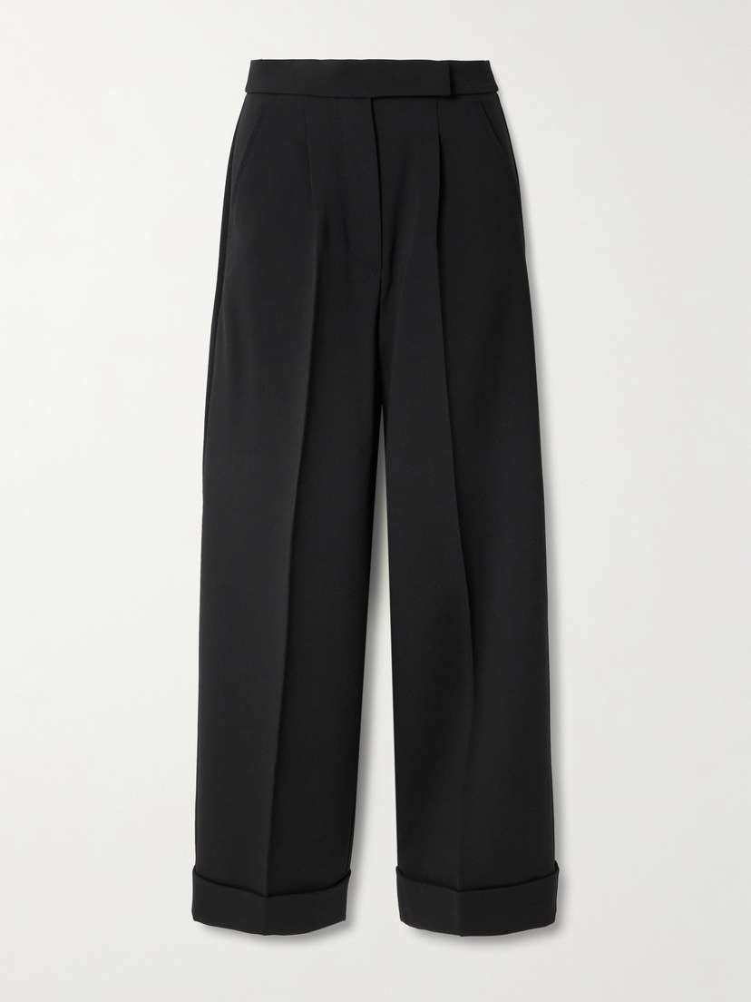 Max Mara Pleated Wool-blend Wide-leg Pants
