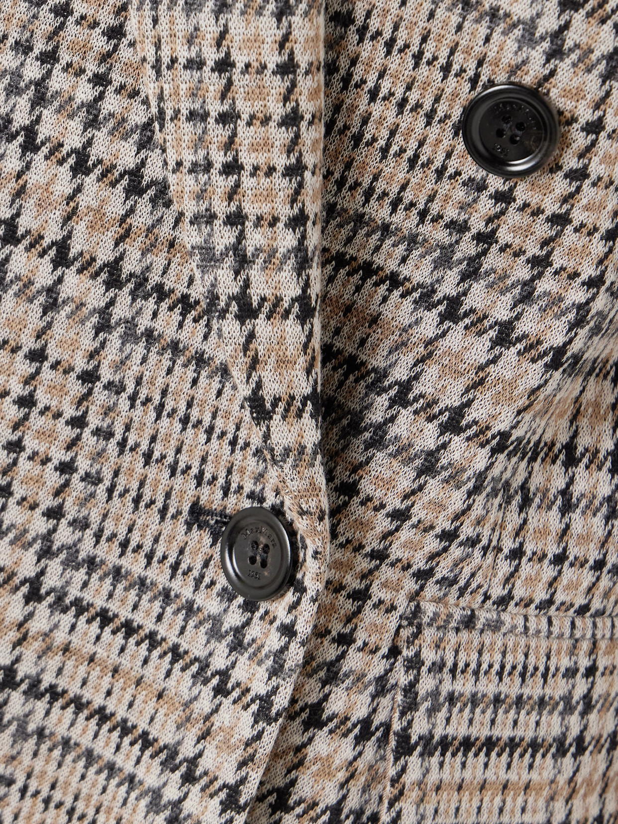 Max Mara Double-breasted Houndstooth Wool And Cotton-blend Blazer In Brown