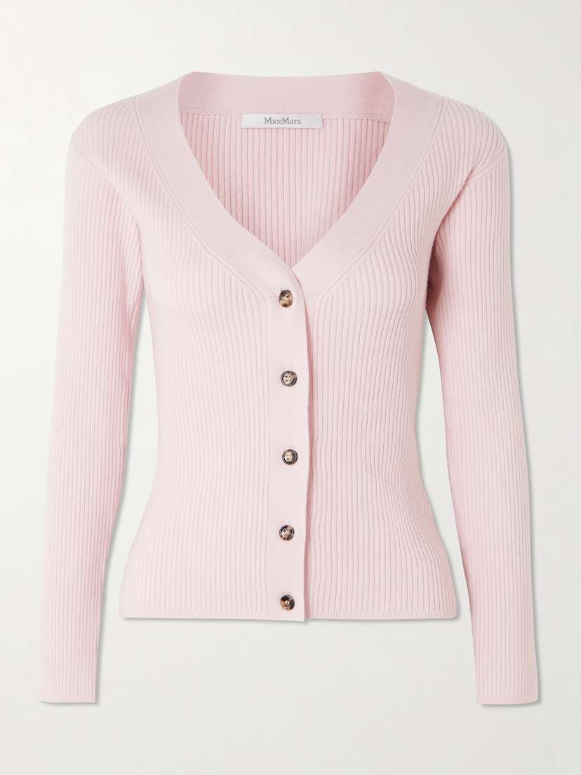 Max Mara Gioiosa Ribbed Wool-blend Cardigan