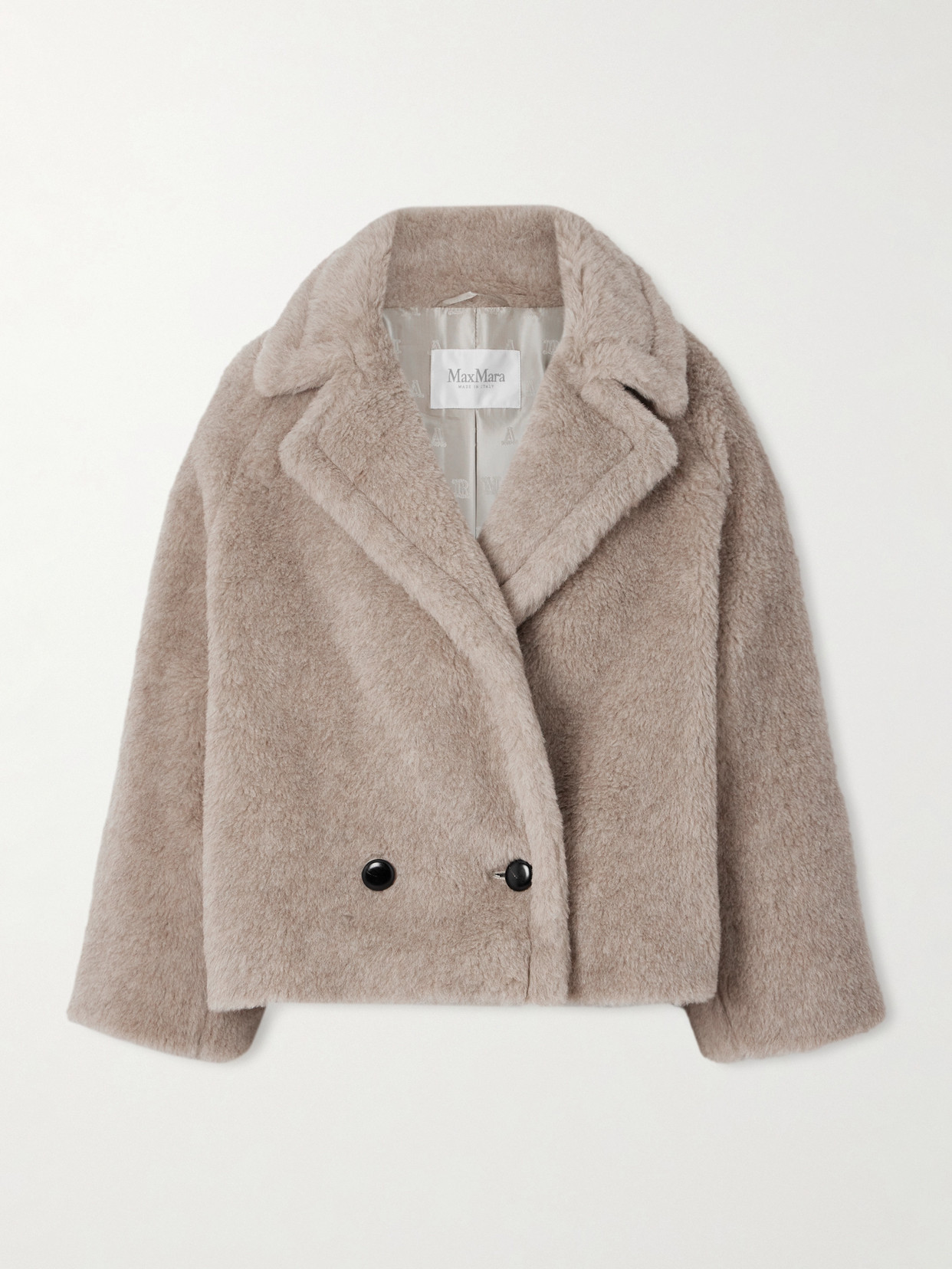 Max Mara Cambusa Double-breasted Alpaca, Cashmere And Silk-blend Coat In Neutral
