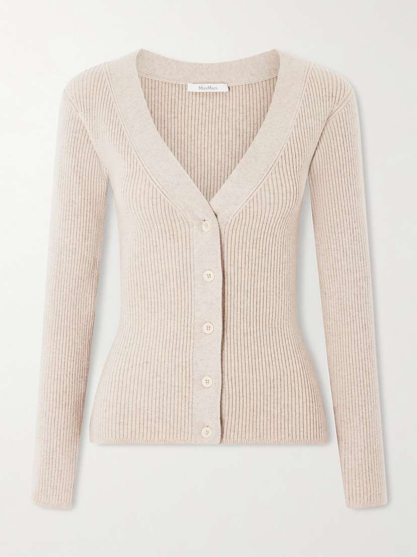 Max Mara Gioiosa Ribbed Wool-blend Cardigan