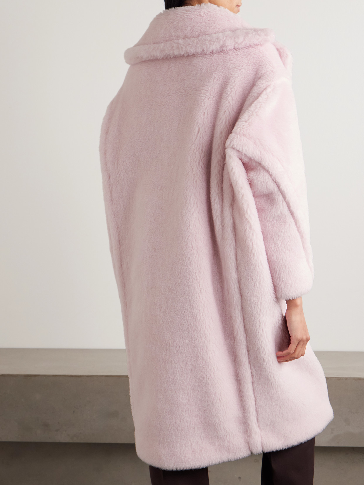 Max Mara Double-breasted Alpaca-blend Coat In Pink