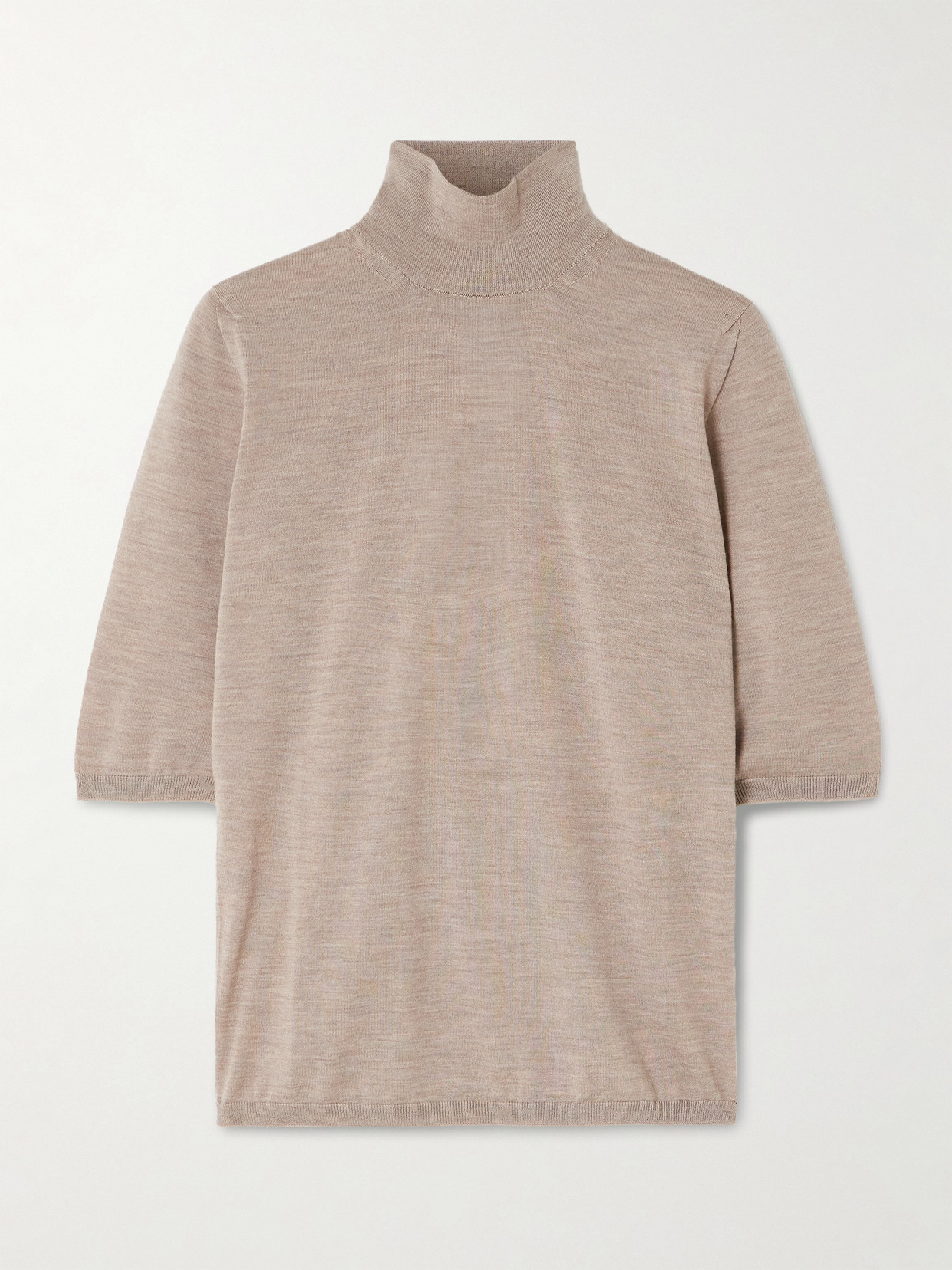 Max Mara Wool Mock-neck Sweater In Brown