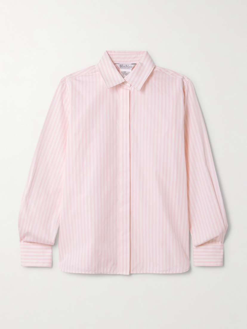 Max Mara Striped Cotton-poplin Shirt