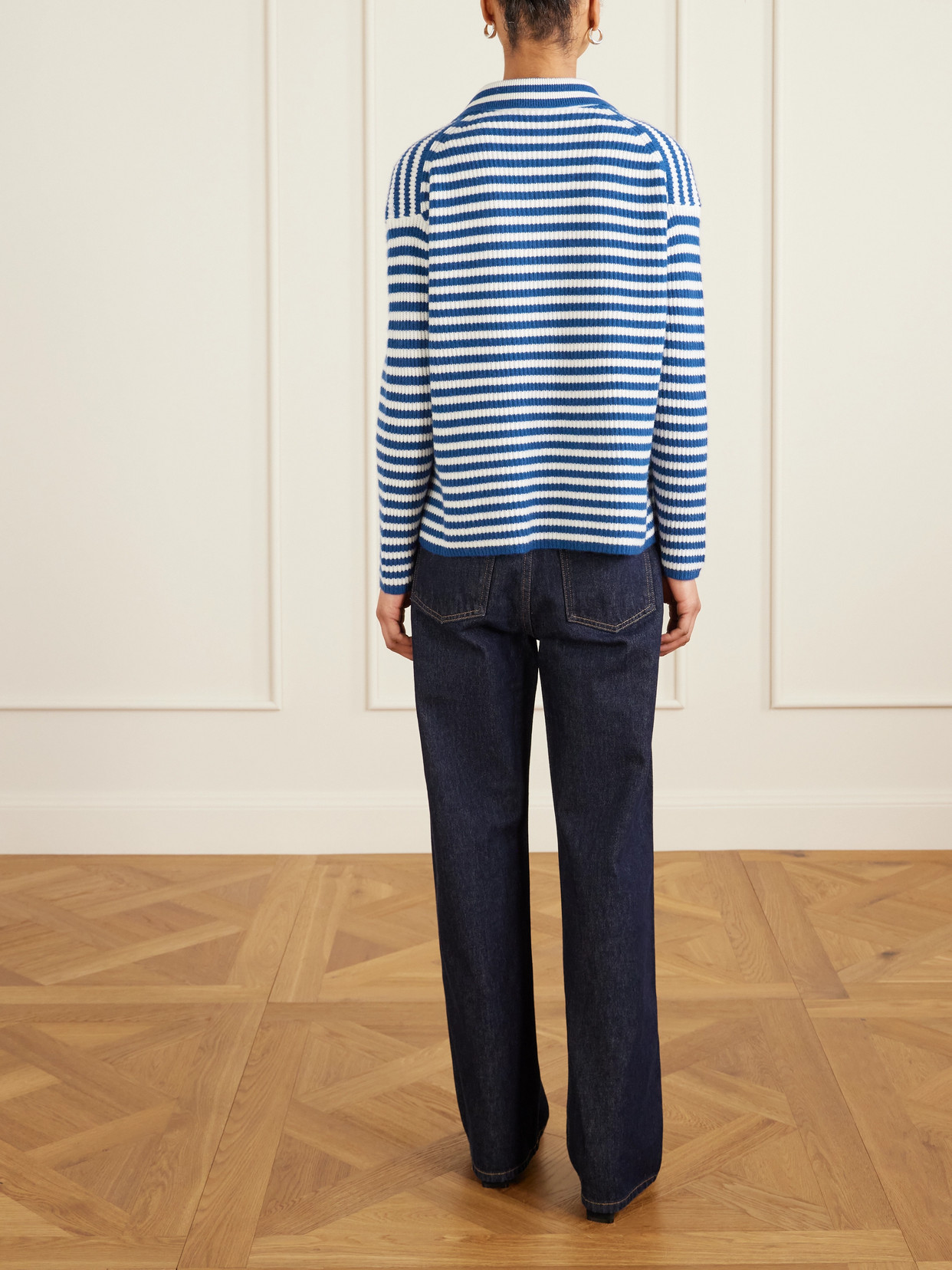 Striped Ribbed Cashmere Sweater