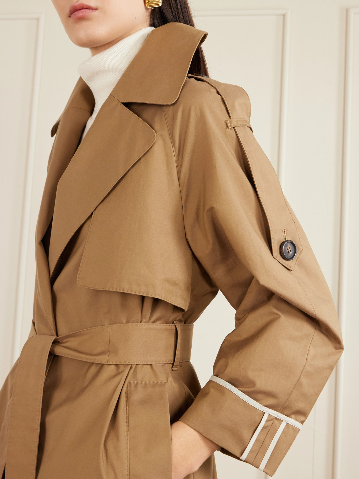 Belted Cotton-Blend Gabardine Trench Coat