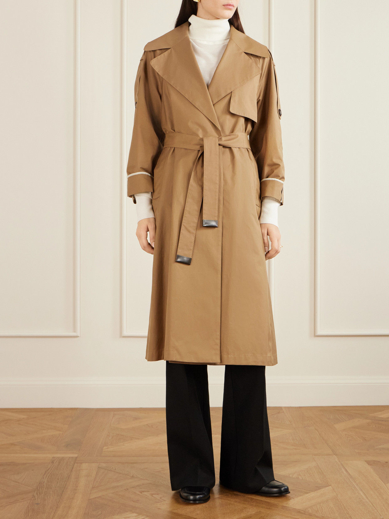 Belted Cotton-Blend Gabardine Trench Coat