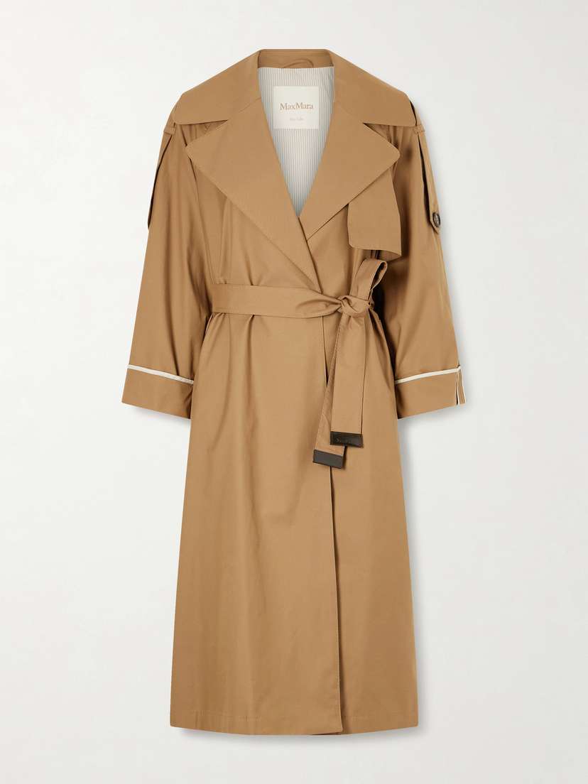 Max Mara — Belted cotton-blend gabardine trench coat
