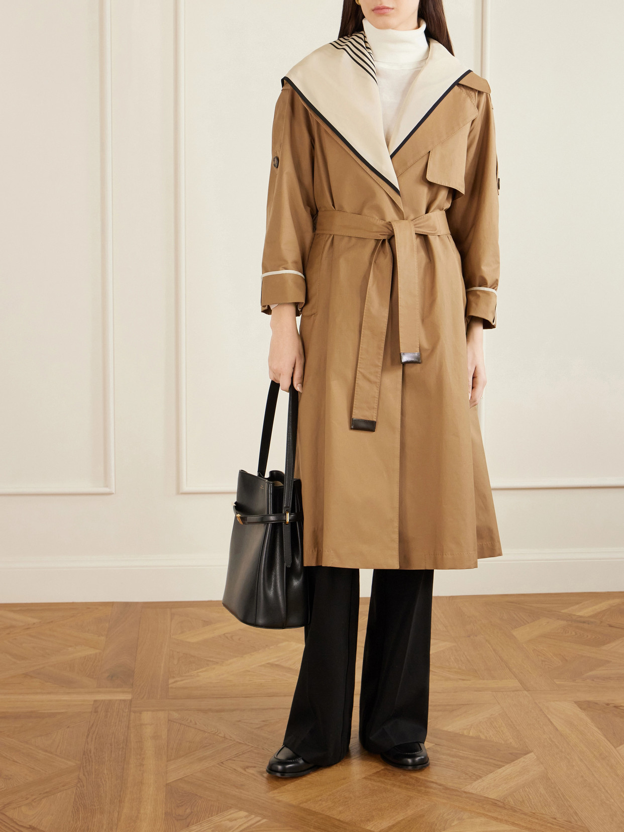 Belted Cotton-Blend Gabardine Trench Coat