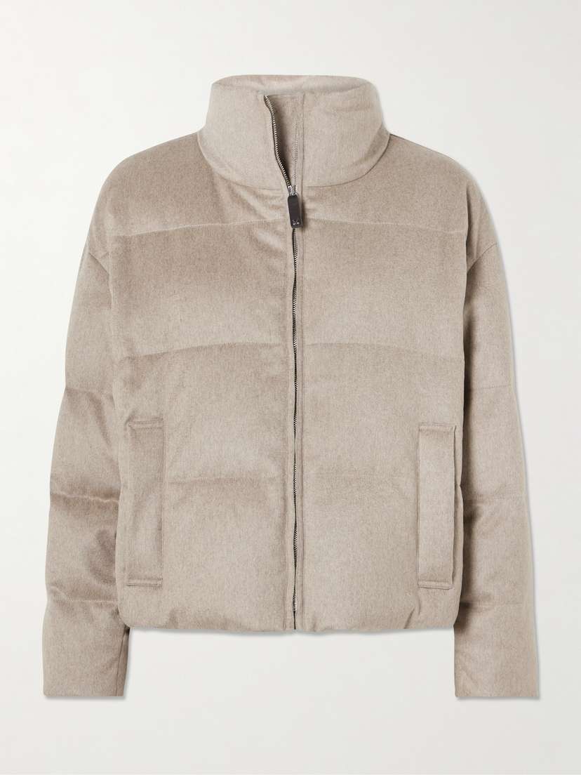 Max Mara Quilted Brushed-cashmere Down Jacket