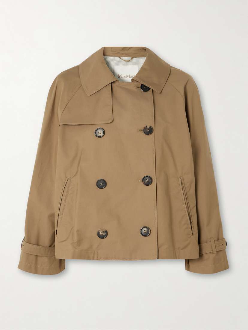 Max Mara — Tesoro cropped double-breasted cotton-blend gabardine trench coat