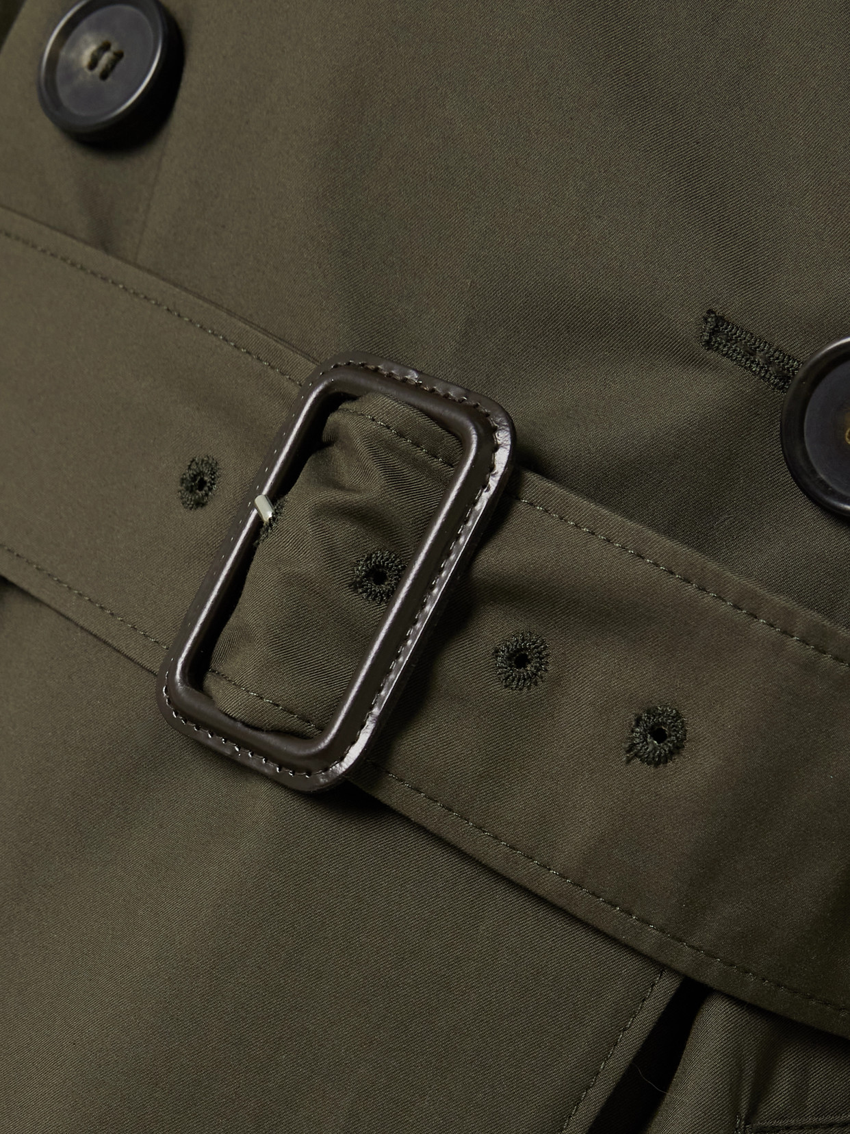 Mtcarte Double-Breasted Cotton-Blend Gabardine Trench Coat