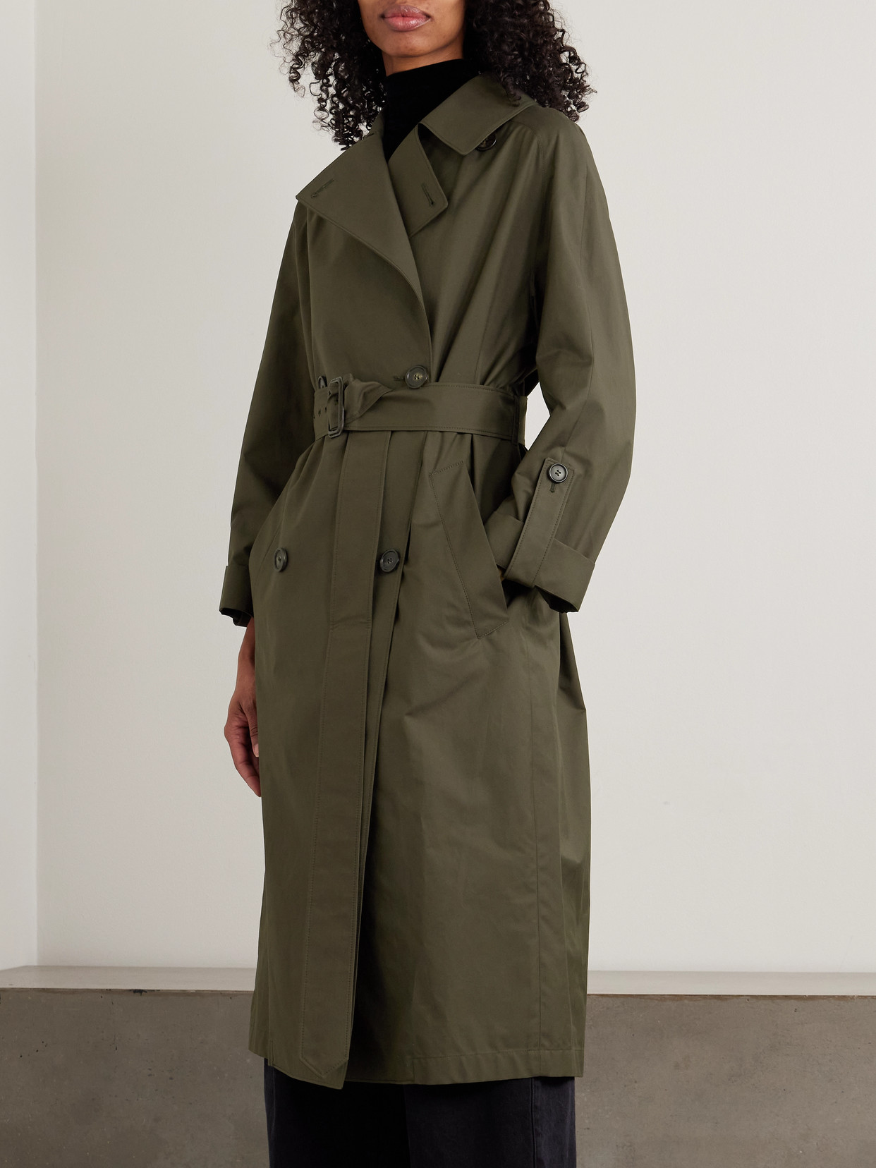 Mtcarte Double-Breasted Cotton-Blend Gabardine Trench Coat