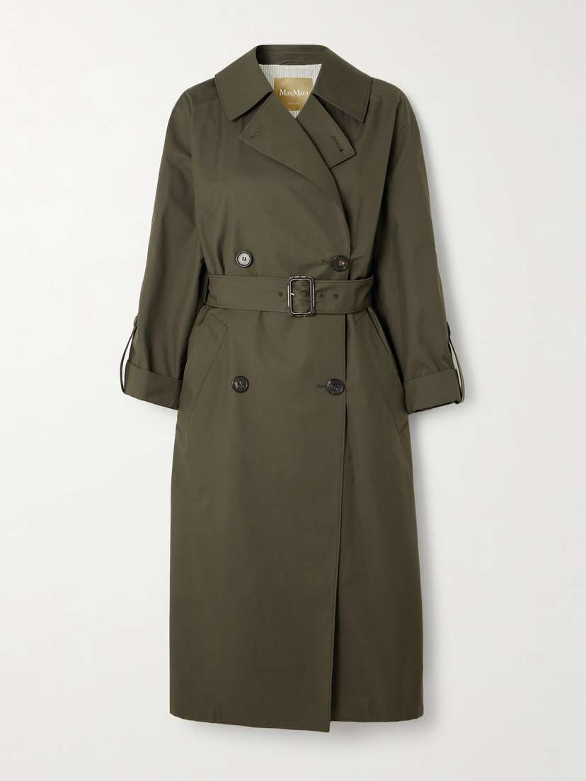 Max Mara Mtcarte Double-breasted Cotton-blend Gabardine Trench Coat