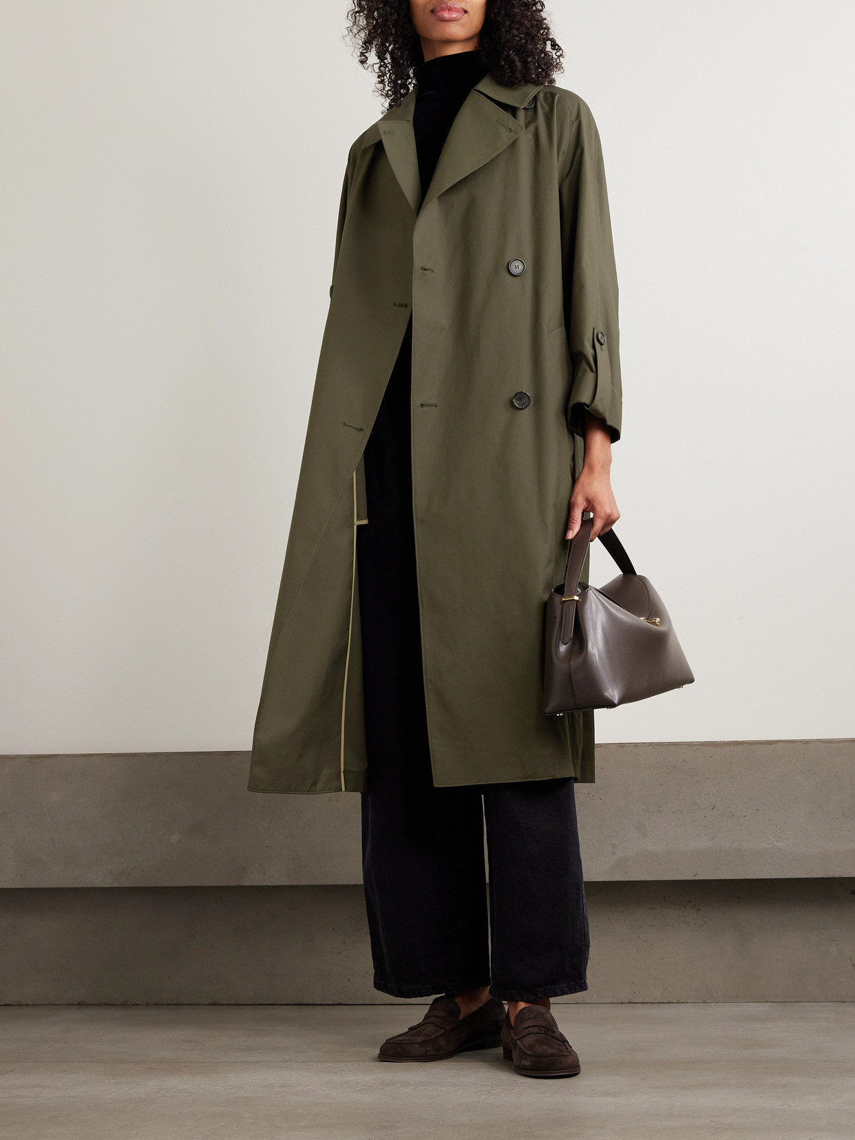 Mtcarte Double-Breasted Cotton-Blend Gabardine Trench Coat