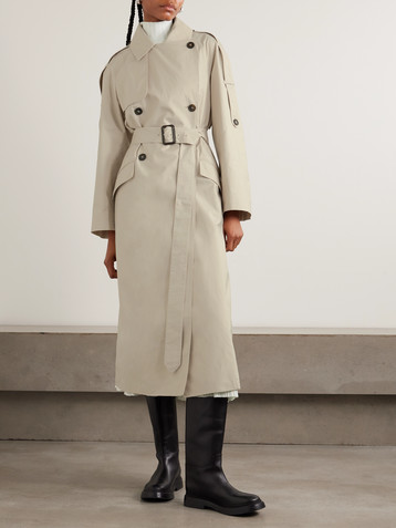 Max Mara Delfino double-breasted belted cotton-blend twill trench coat