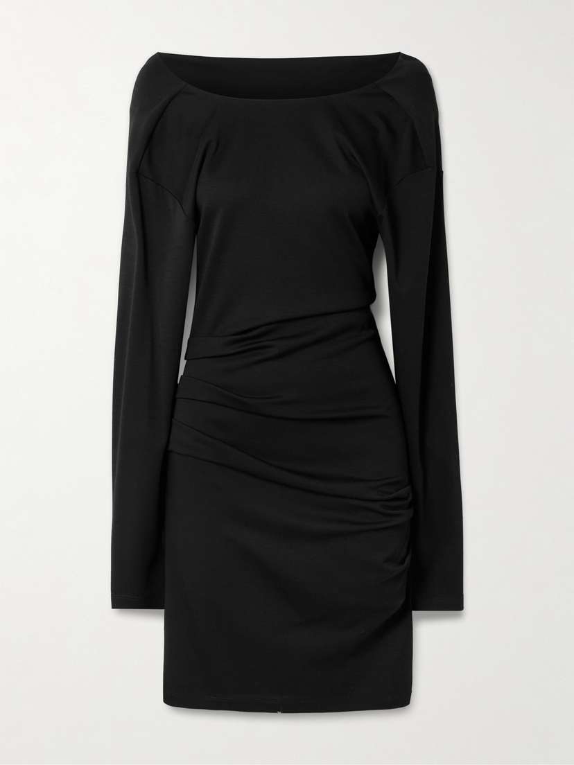 Max Mara Umido Gathered Wool Mini Dress