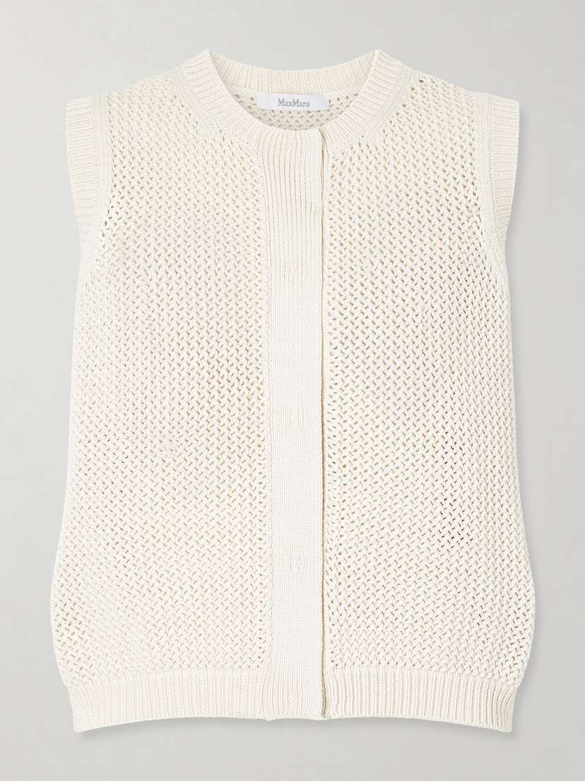 Max Mara Open-knit Silk-blend Top