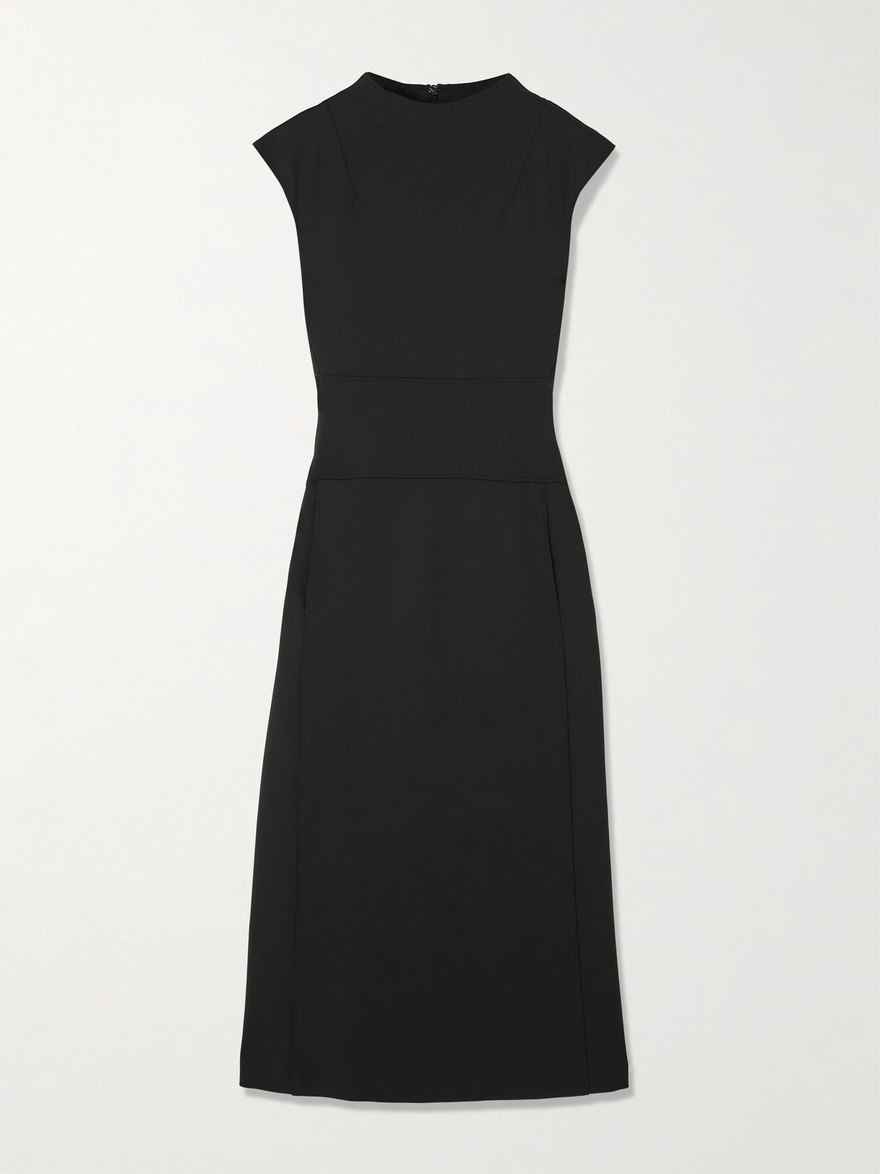 Max Mara Fatto Paneled Stretch-jersey Midi Dress In Black