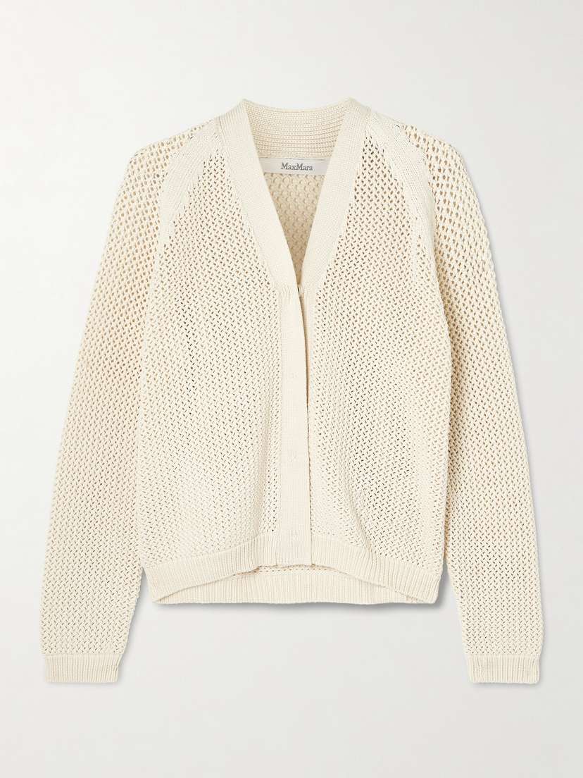 Max Mara Open-knit Silk-blend Cardigan