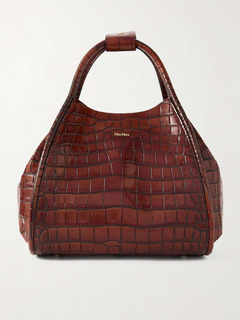 Max Mara Marine Croc-effect Leather Tote
