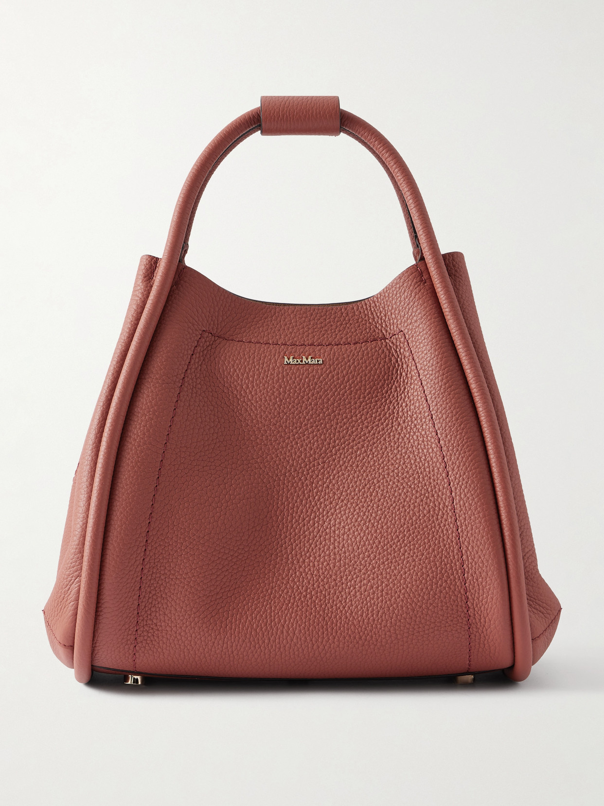 Max Mara Marine Textured-leather Tote In Red