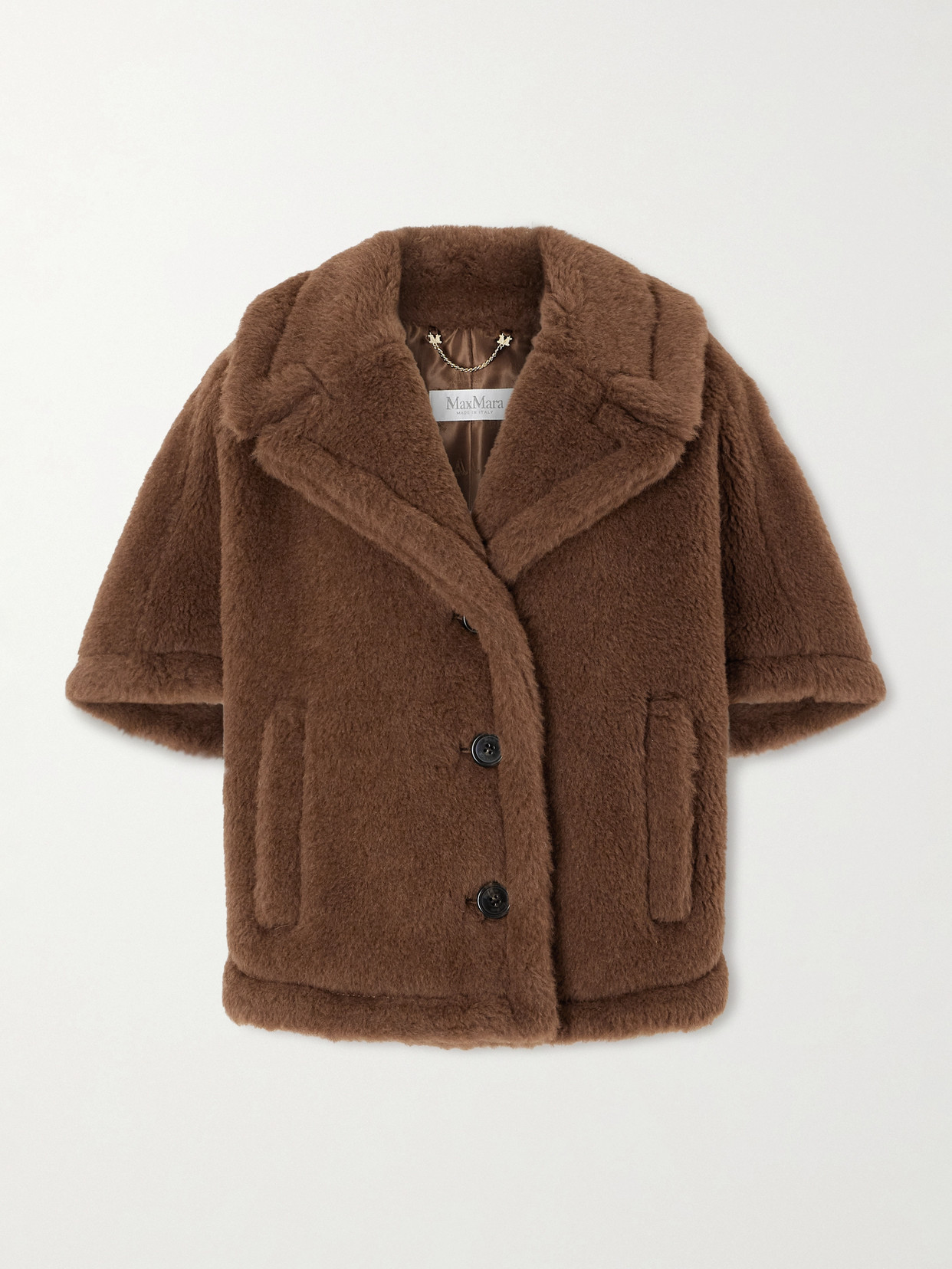 Max Mara Alpaca, Cashmere And Silk-blend Jacket In Brown