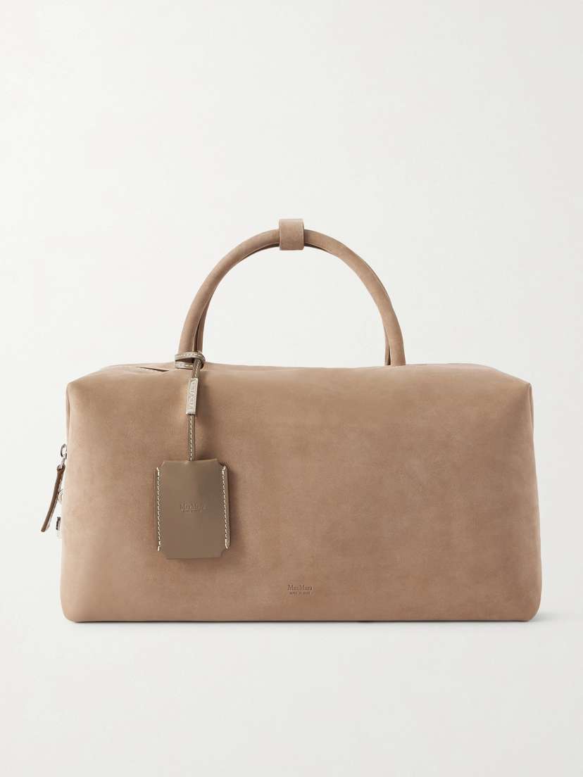 Max Mara — Leather-trimmed nubuck tote