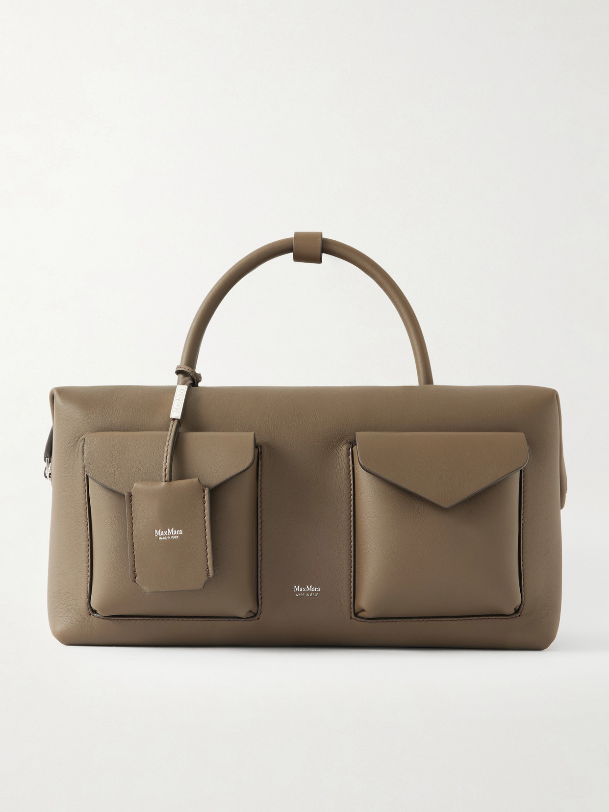 Max Mara Textured-leather Tote In Brown