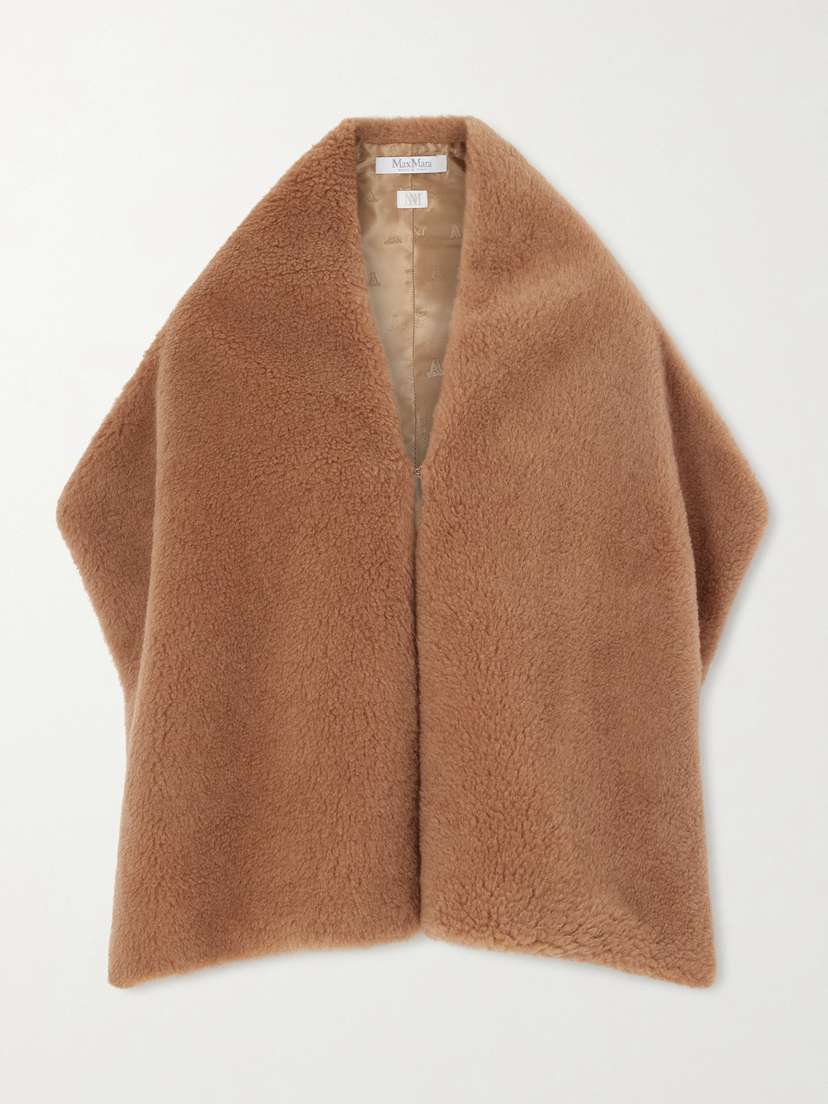 Max Mara Camel Hair And Silk-blend Fleece Scarf