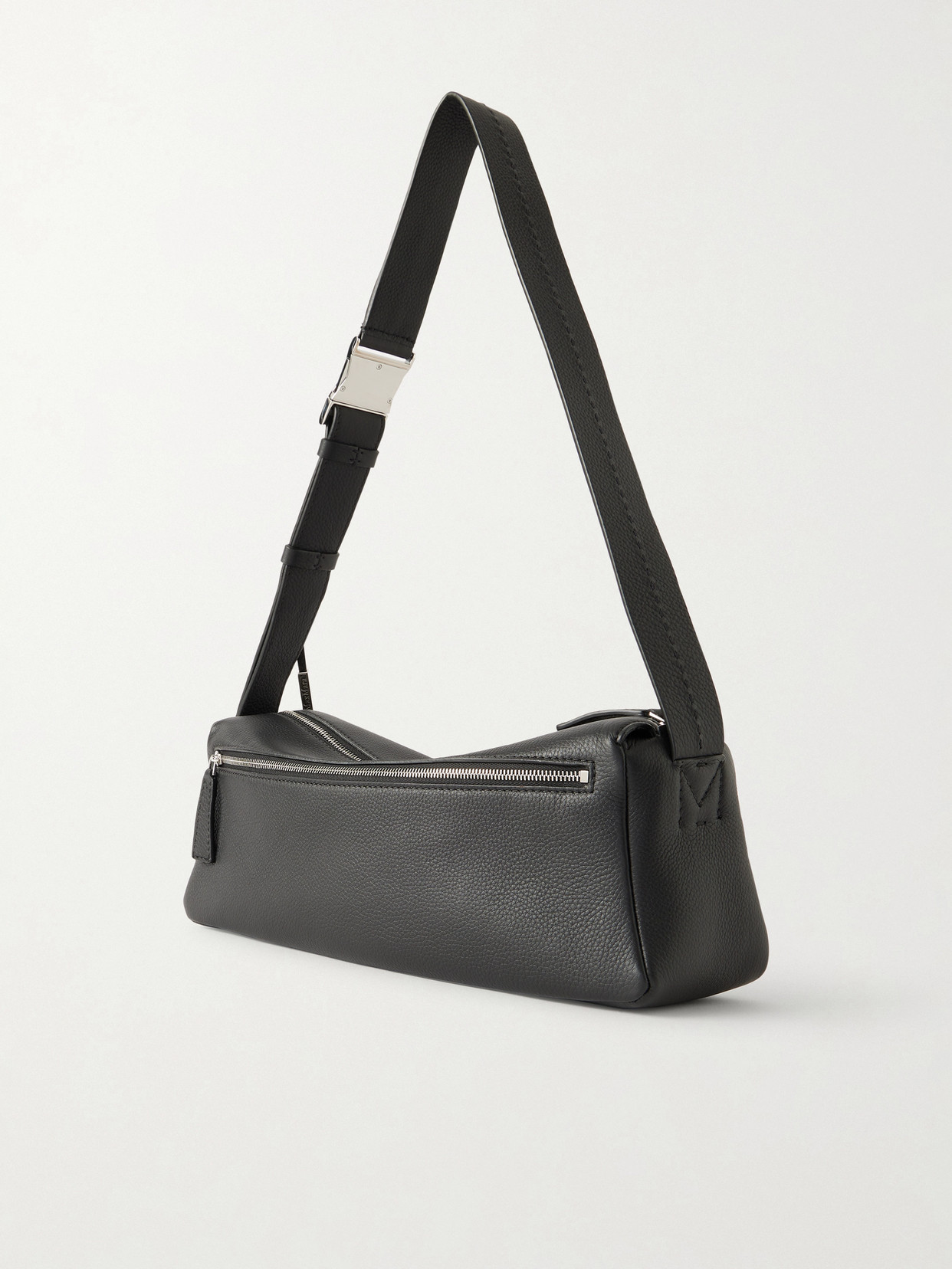 Max Mara Skippers Textured-leather Shoulder Bag In Black