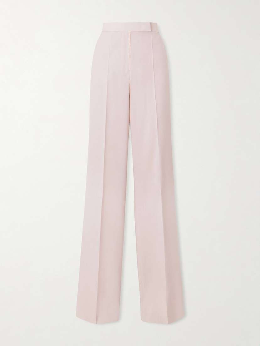 Max Mara Pleated Wool, Mohair And Silk Straight-leg Pants