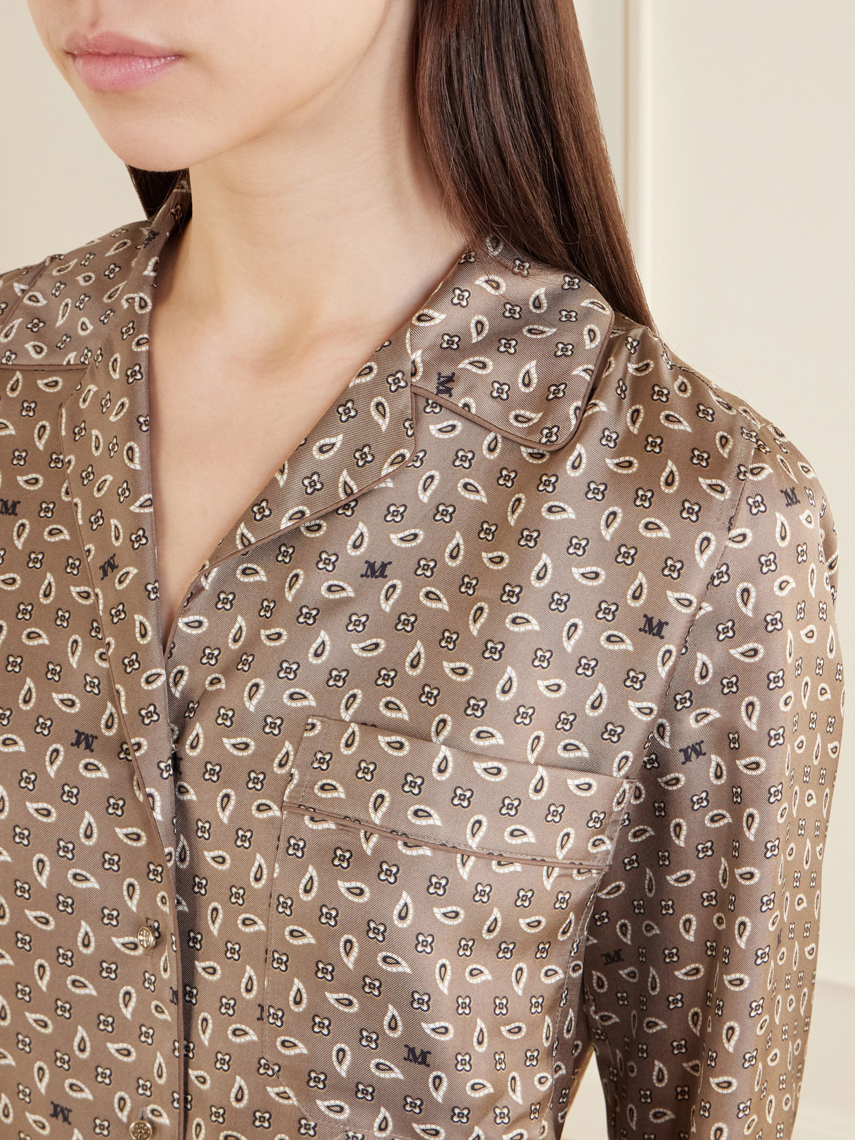 Printed Silk-Twill Shirt