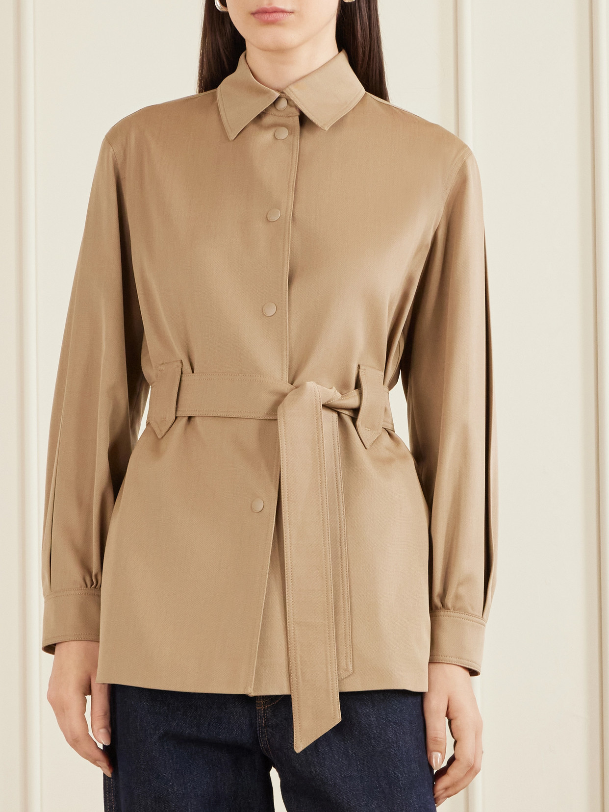 Belted Wool-Twill Jacket