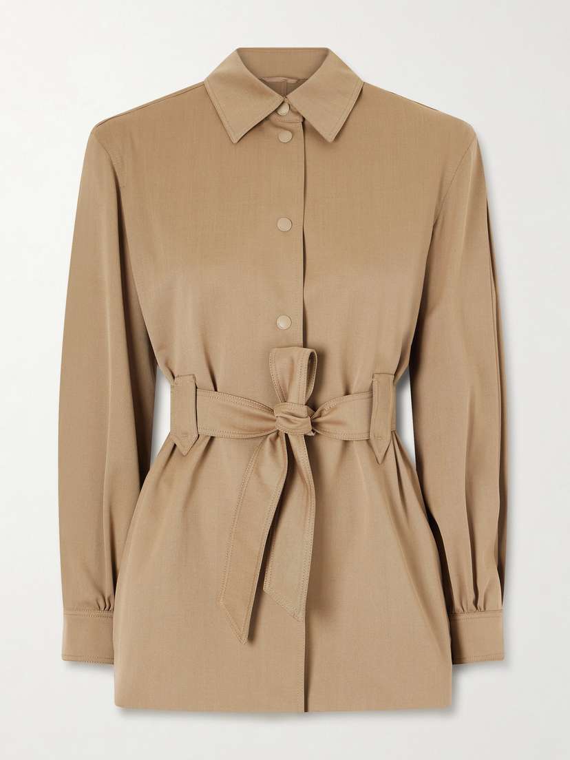 Max Mara Belted Wool-twill Jacket