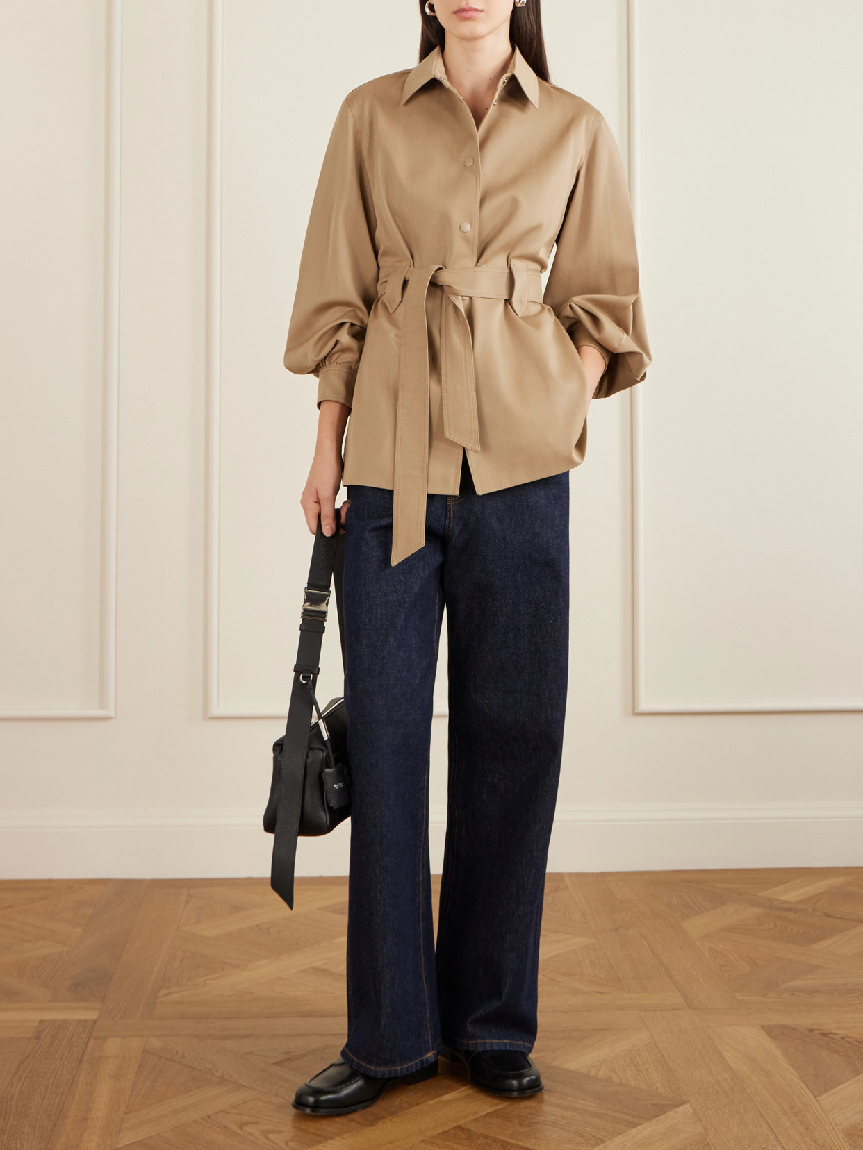 Belted Wool-Twill Jacket