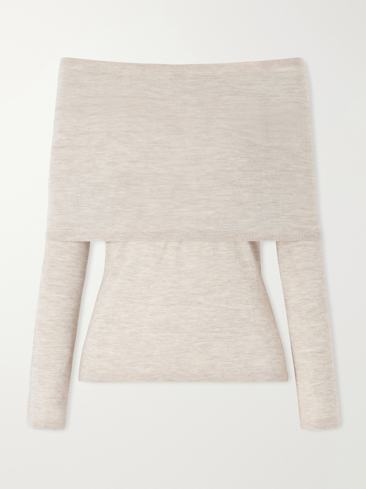 Max Mara Faretra Off-the-shoulder Gathered Cashmere Top In Neutral