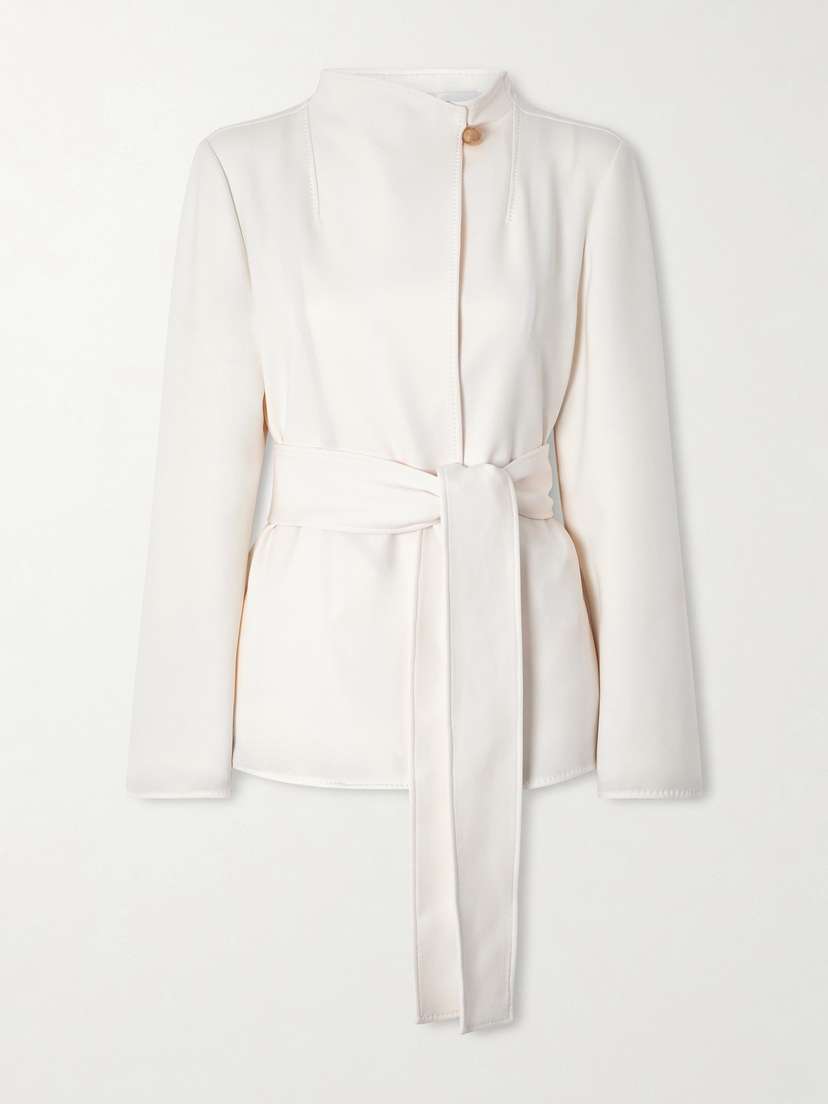 Max Mara — Belted darted scuba jacket