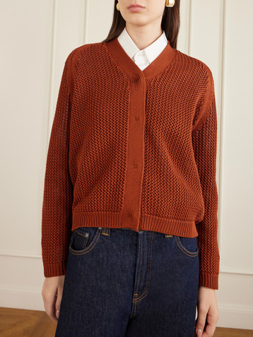 Max Mara Open-knit silk-blend cardigan