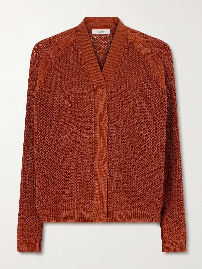 Max Mara Open-knit Silk-blend Cardigan