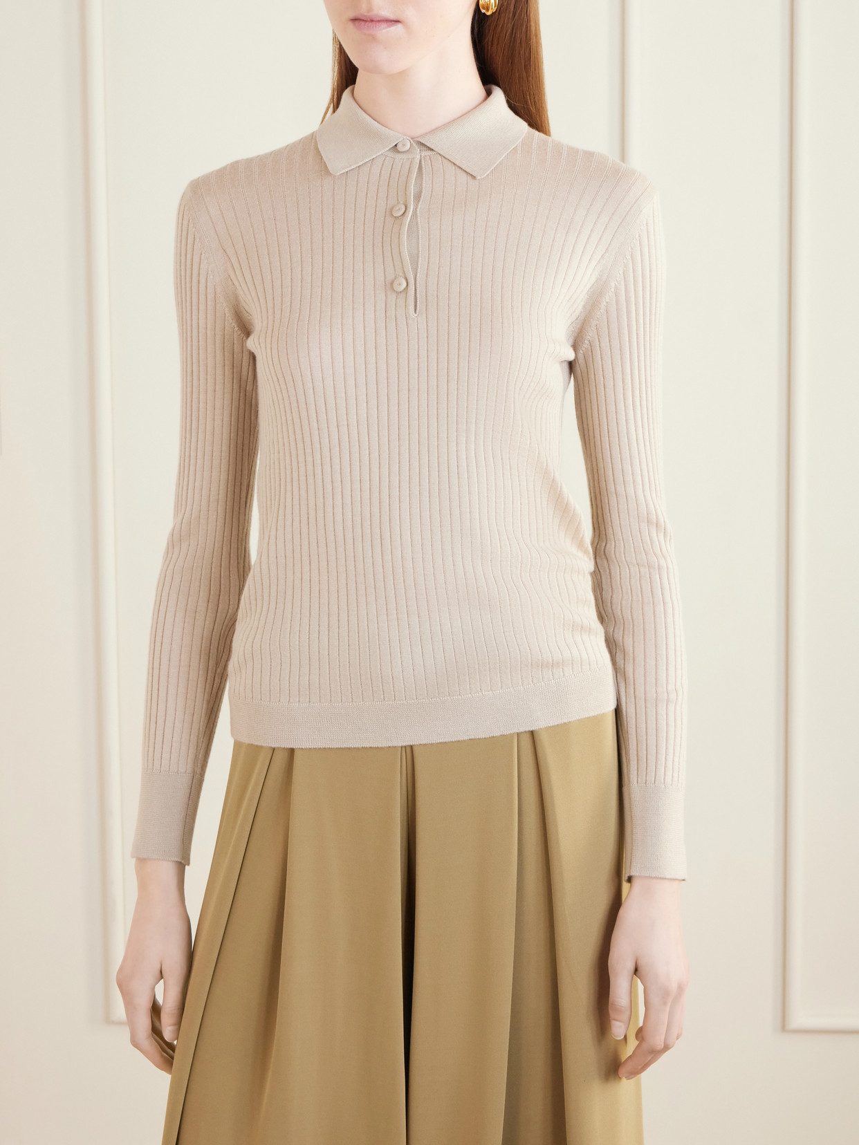 Cashmere And Silk-Blend Polo Sweater