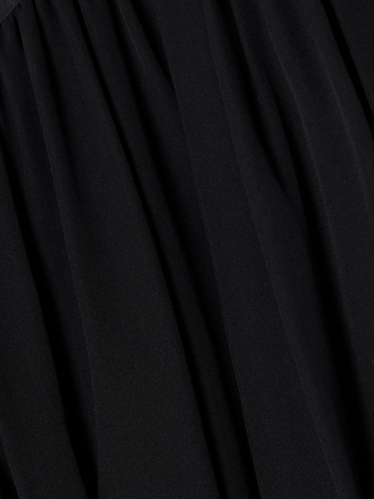 Heirlome Cummerbund Cropped Gathered Silk-georgette Blouse In Black