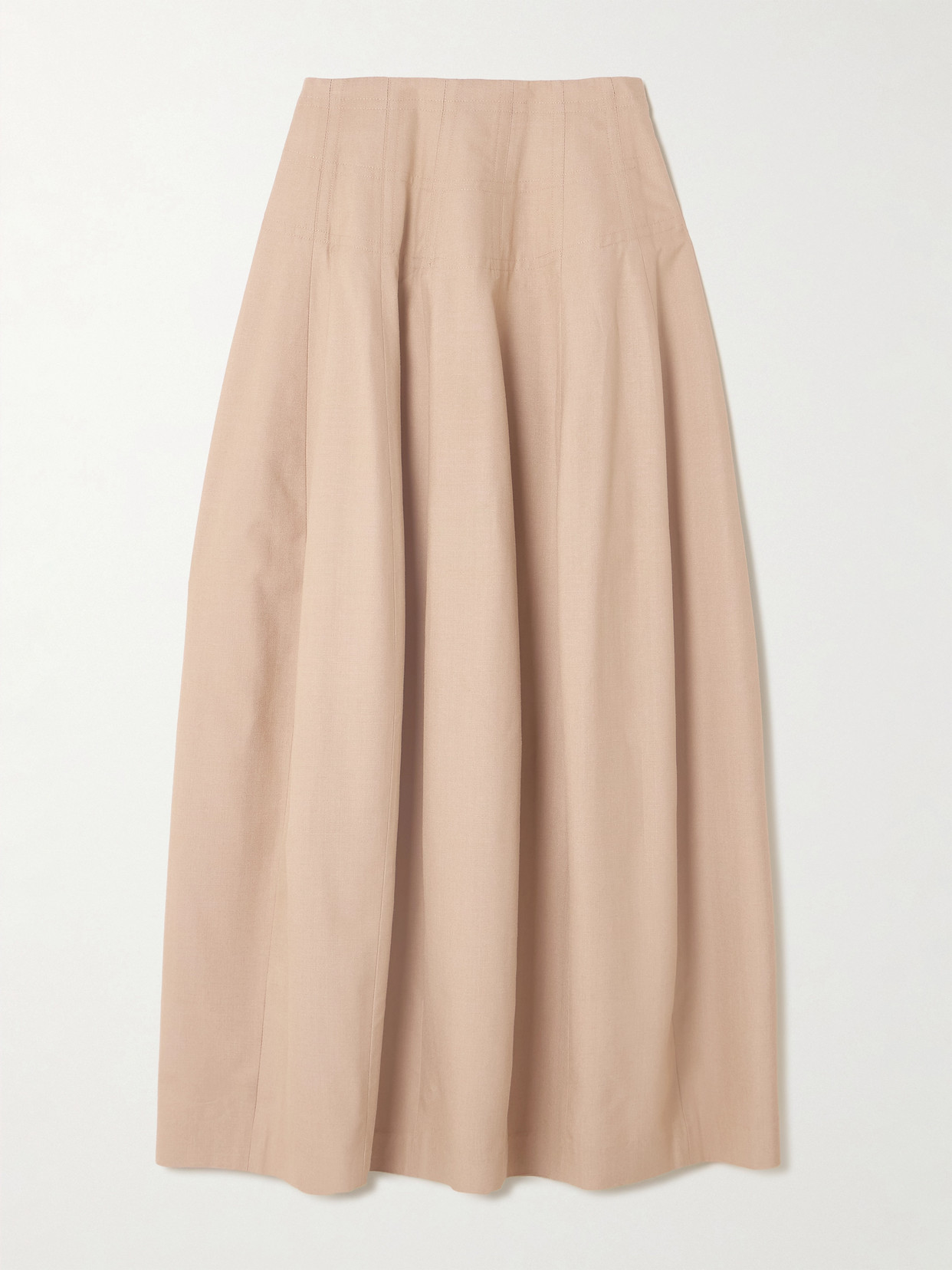 Heirlome Estefania Topstitched Silk Maxi Skirt In Neutral