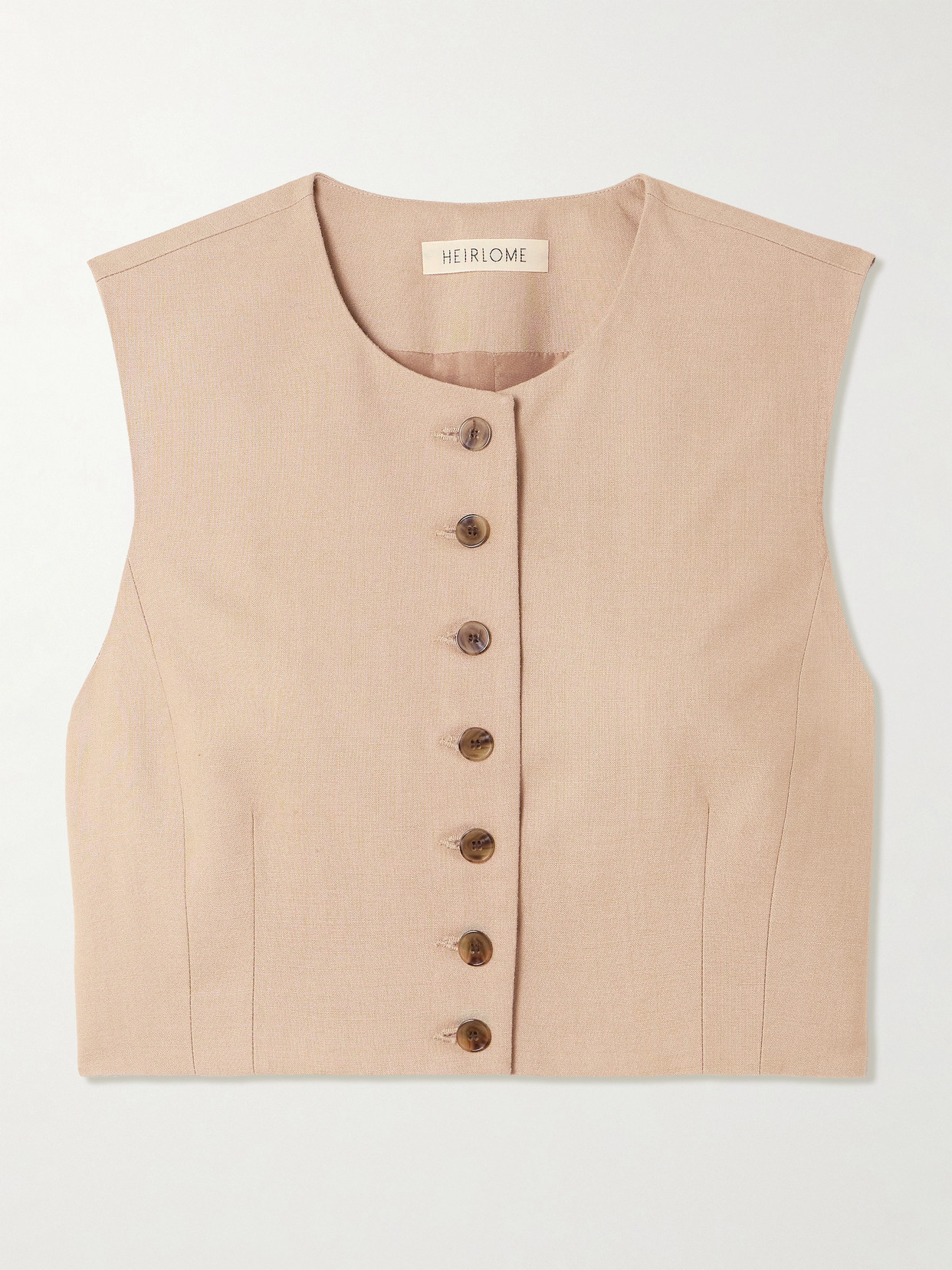 Heirlome Danielle Cropped Silk Top In Neutral