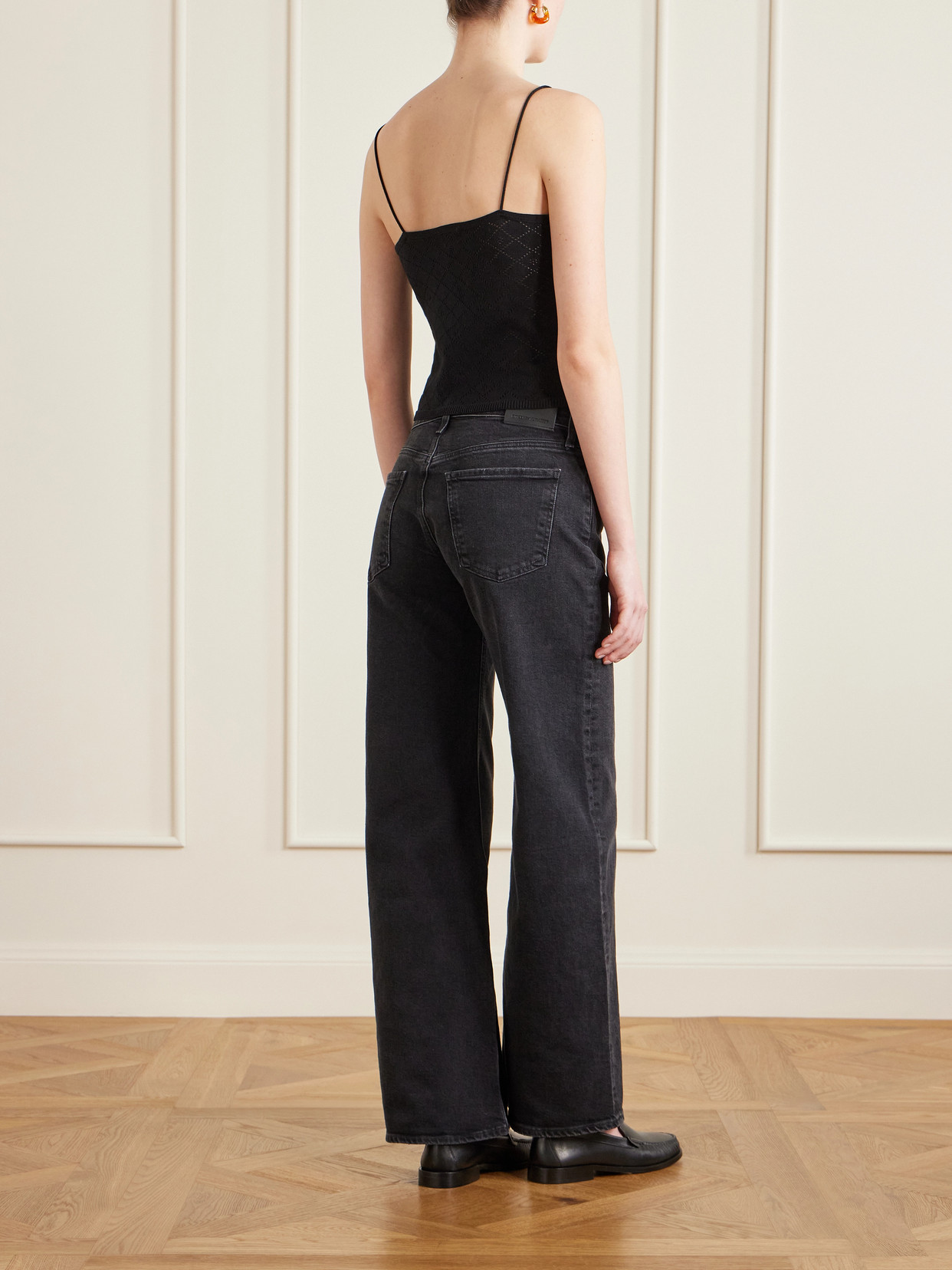 Anisette Cropped Embroidered Cotton Tank Top