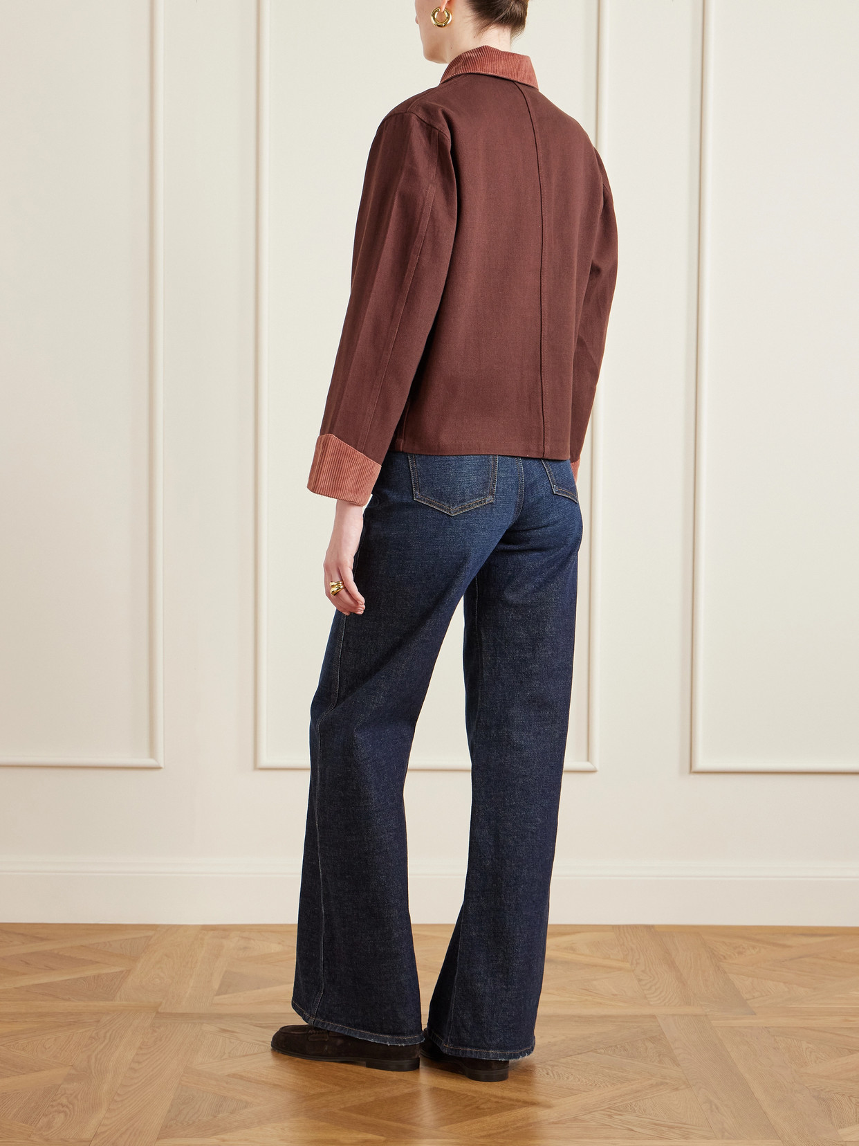 Corduroy-Trimmed Cotton-Twill Jacket