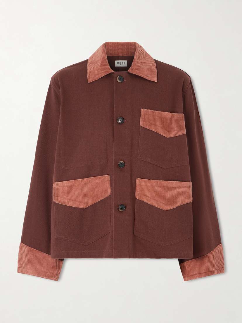 BODE Corduroy-trimmed Cotton-twill Jacket
