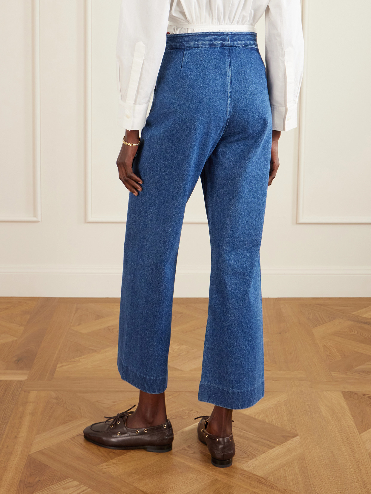 Sailor Cropped High-Rise Wide- Leg