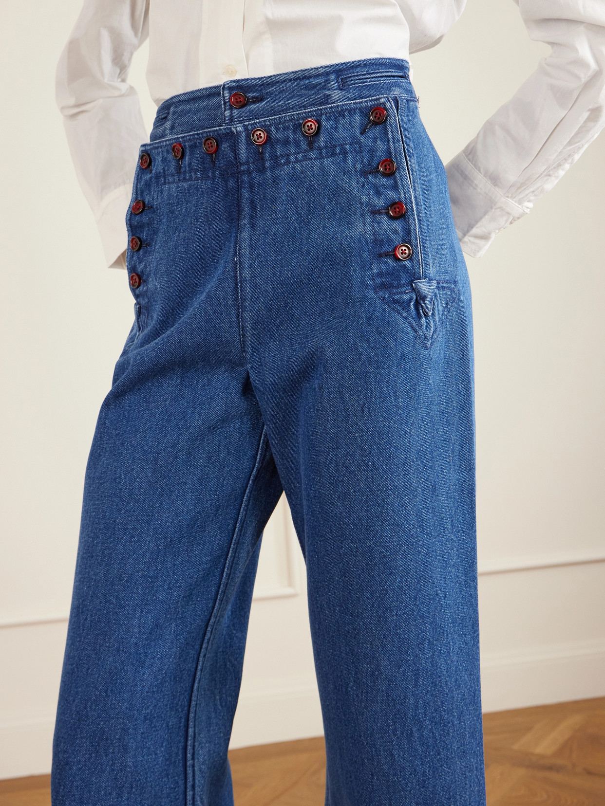 Sailor Cropped High-Rise Wide- Leg